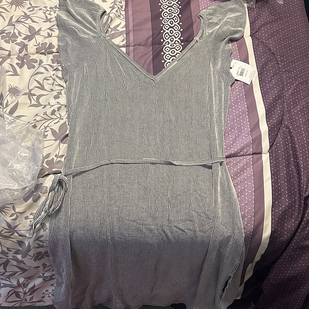 O'Neill Gray Deviea Striped Midi Dress - Picture 3 of 8